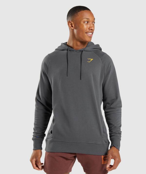 Panske Mikiny S Kapucňou Gymshark Bold Čierne Siva | SC2051946